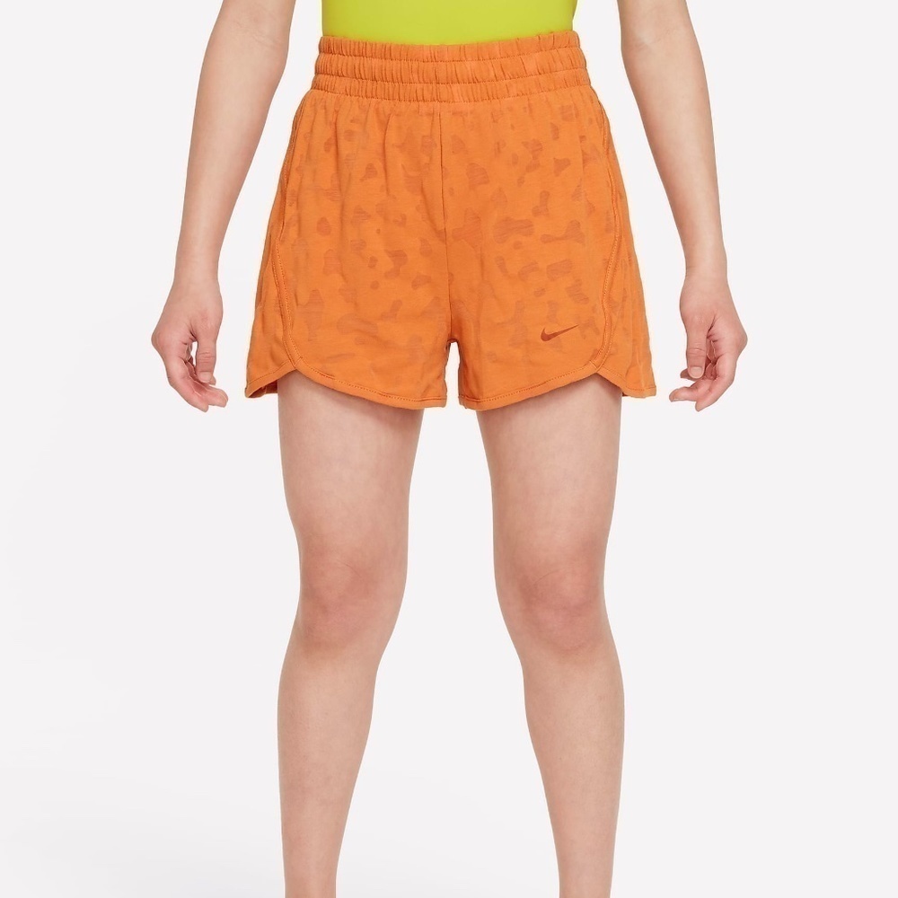 NWT Nike Dri-Fit Breezy Big Kids' Orange High-Waisted Training Shorts
